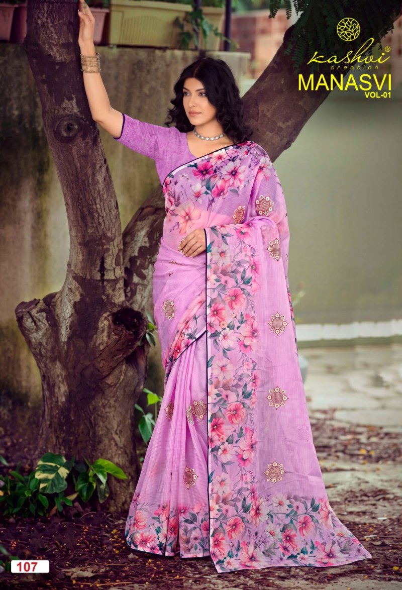 Manasvi Vol 1 By Kashvi Crush Chiffon Saree 